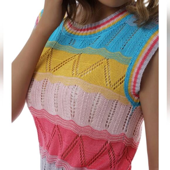 Crochet Barbie Knit Sleeveless Top Medium - Picture 5 of 10